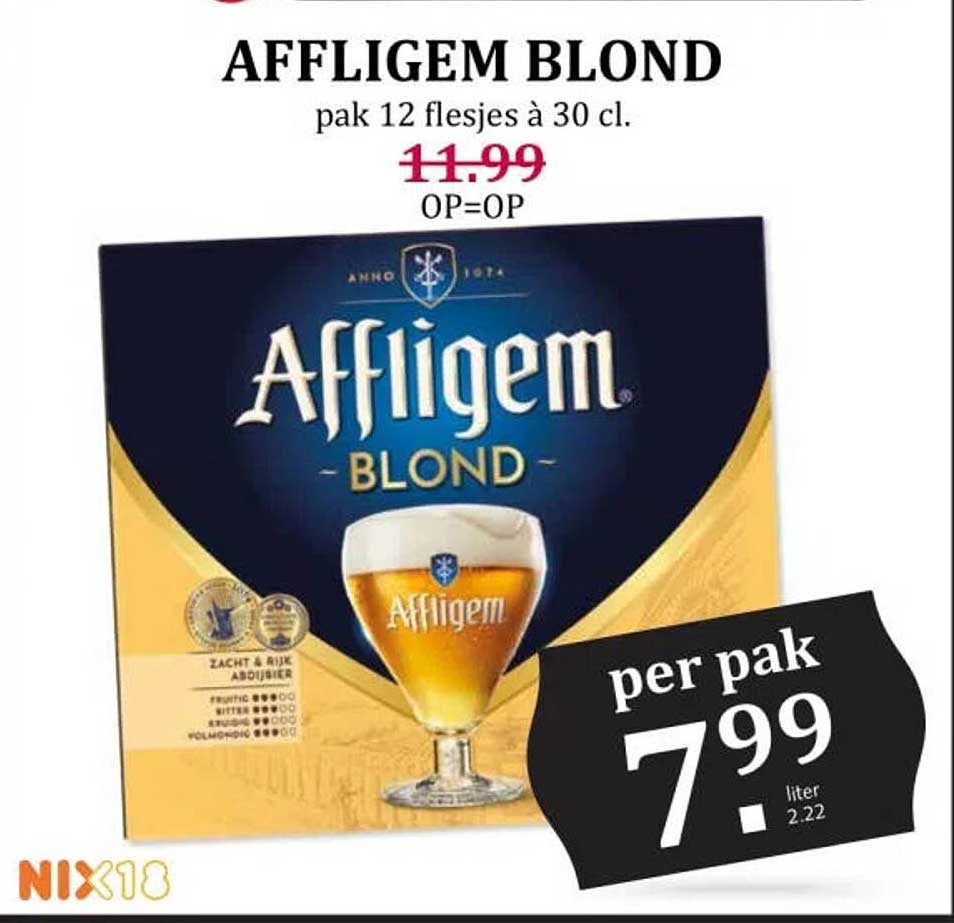 AFFLIGEM BLOND pak 12 flesjes à 30 cl. OP=OP