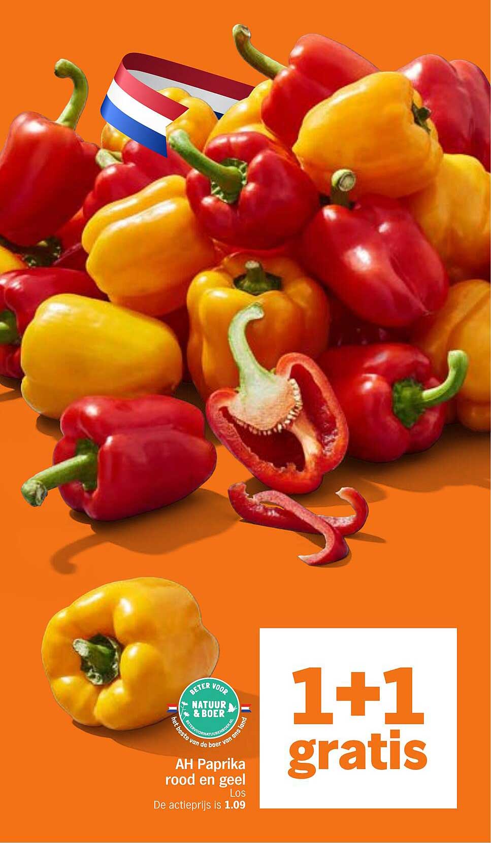 AH Paprika rood en geel los 1+1 gratis