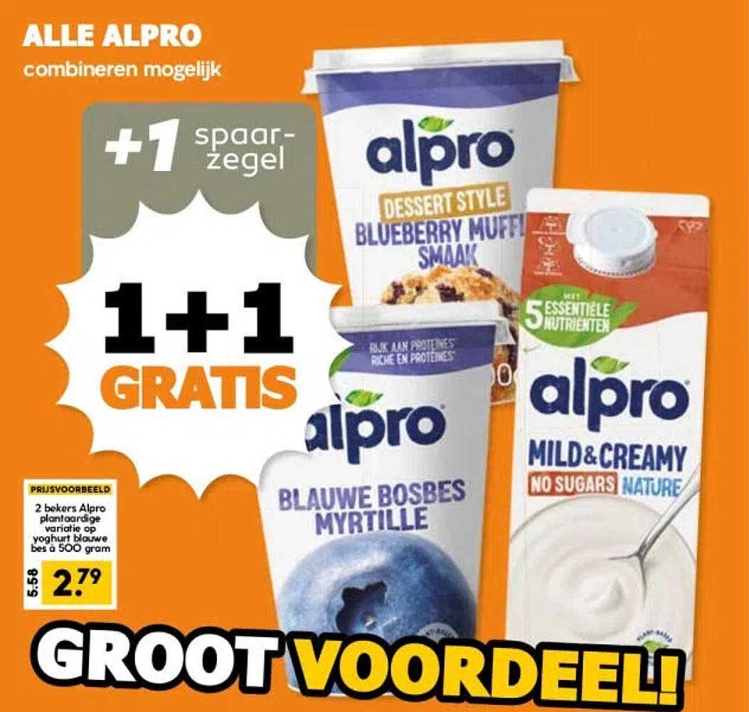 ALLE ALPRO combineren mogelijk 1+1 GRATIS +1 spaarzegel