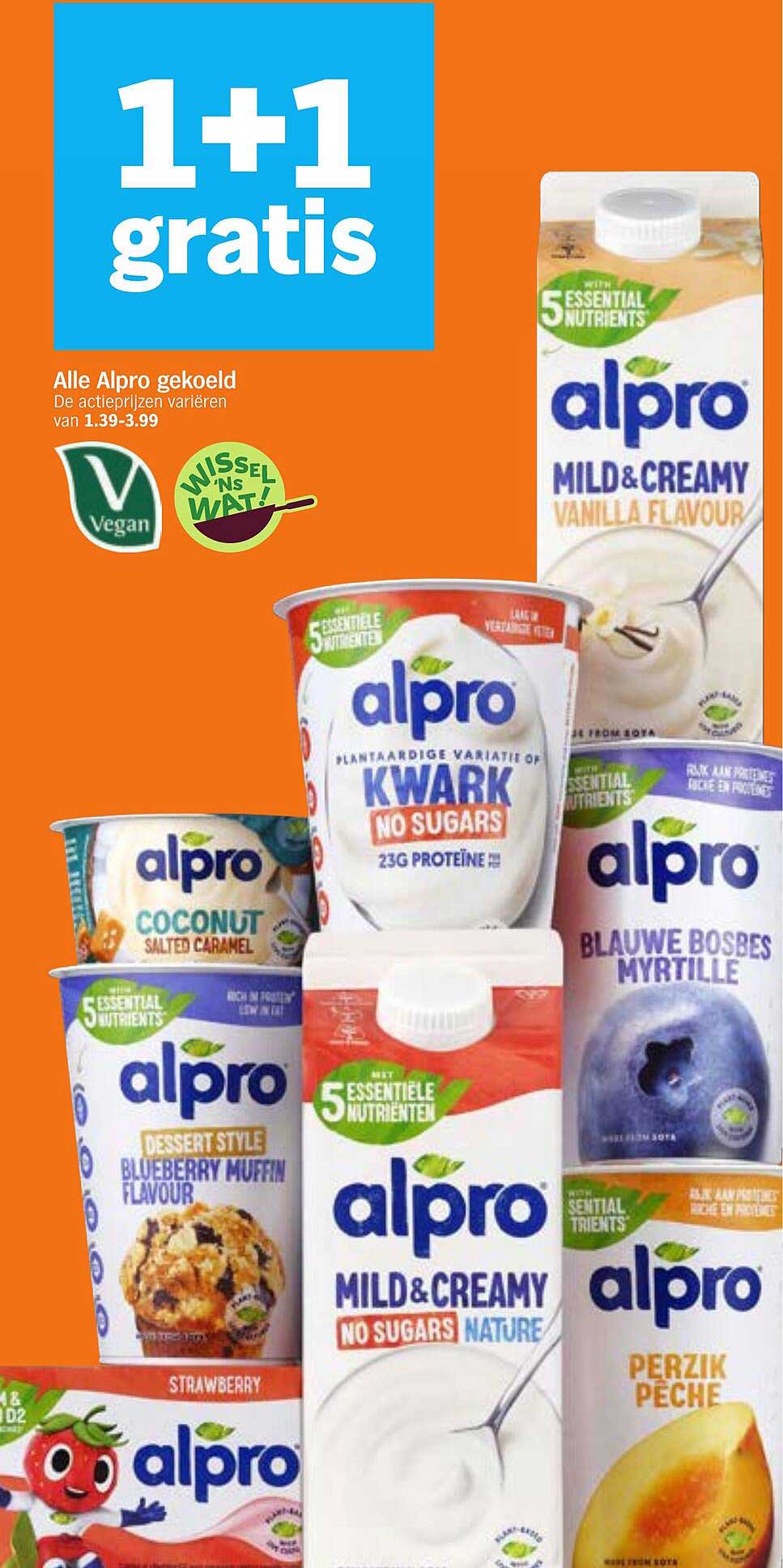 Alle Alpro gekoeld 1+1 gratis