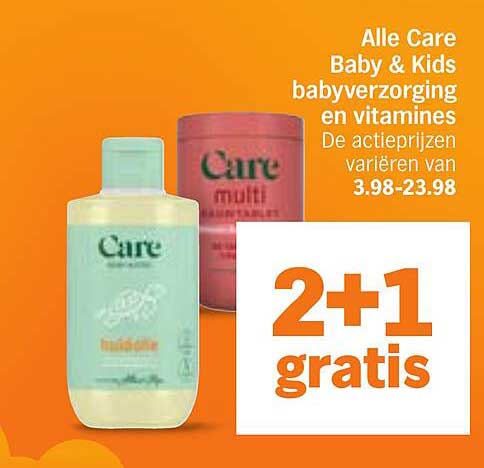 Alle Care Baby & Kids babyverzorging en vitamines 2+1 gratis