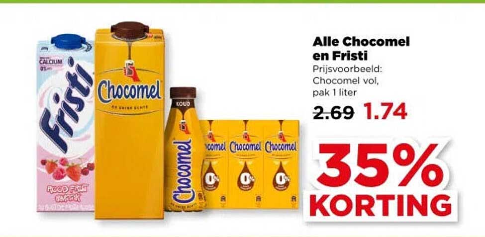 Alle Chocomel en Fristi 35% KORTING