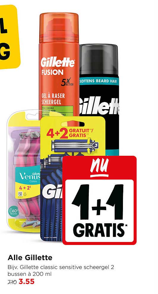 Alle Gillette 1+1 GRATIS