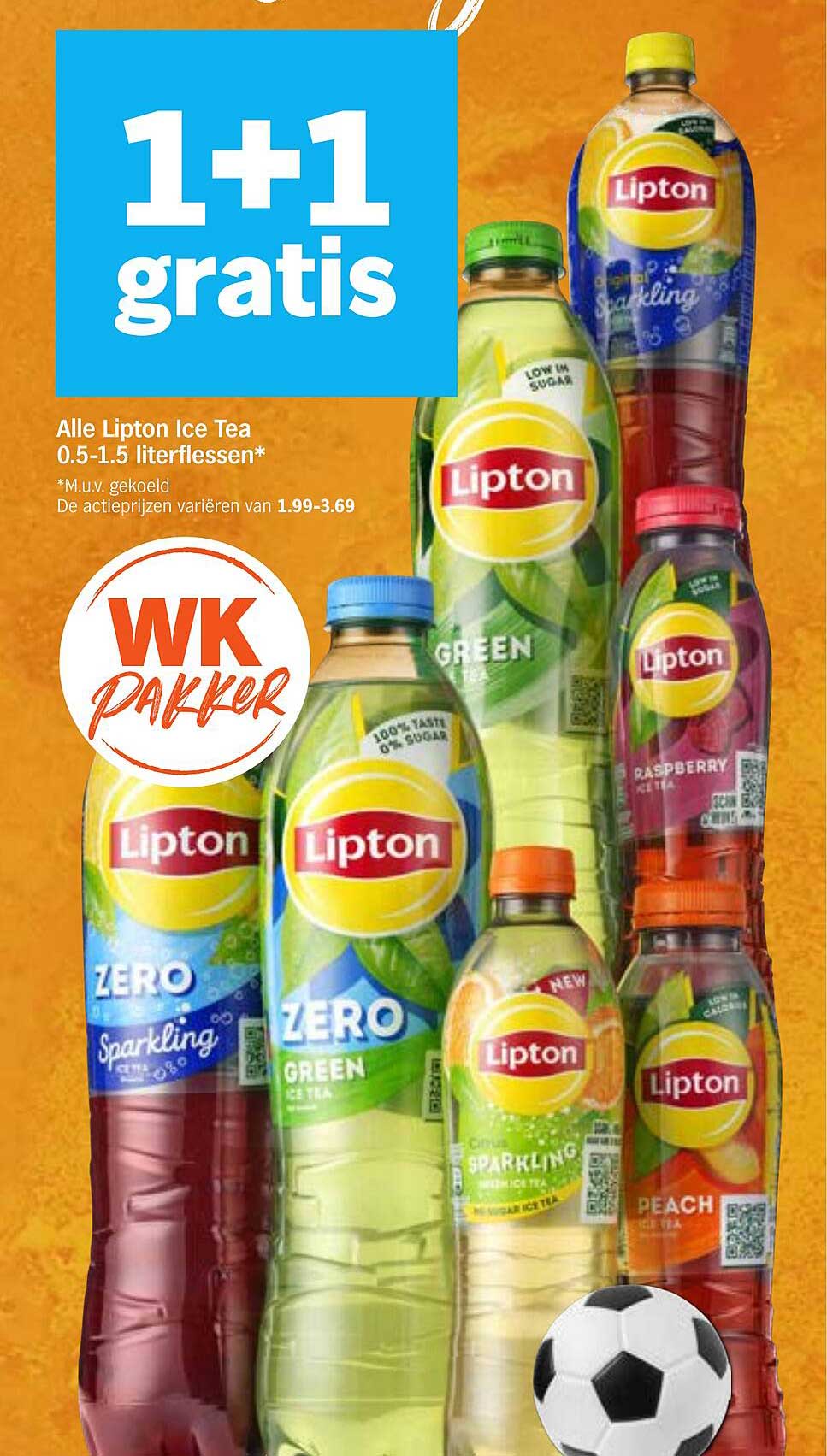 Alle Lipton Ice Tea 0.5-1.5 literflessen* 1+1 gratis