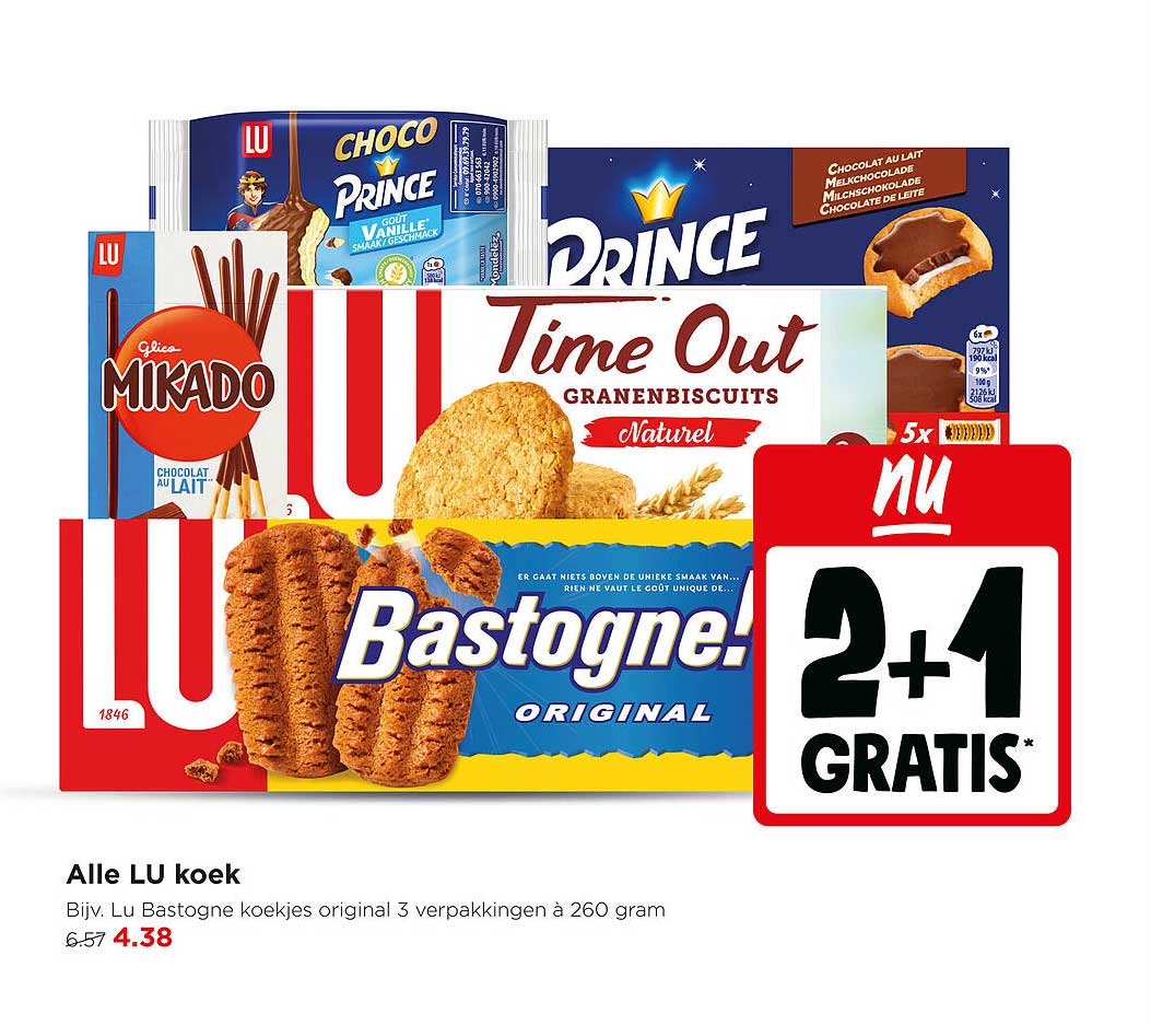 Alle LU koek 2+1 GRATIS