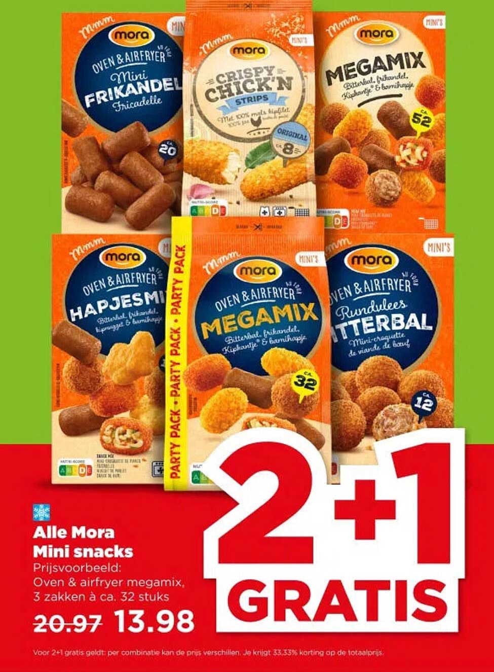 Alle Mora Mini snacks 2+1 GRATIS