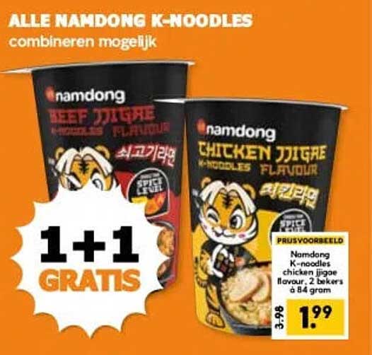 ALLE NAMDONG K-NOODLES combineren mogelijk 1+1 GRATIS