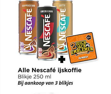 Alle Nescafé ijskoffie Blikje 250 ml Bij aankoop van 3 blikjes