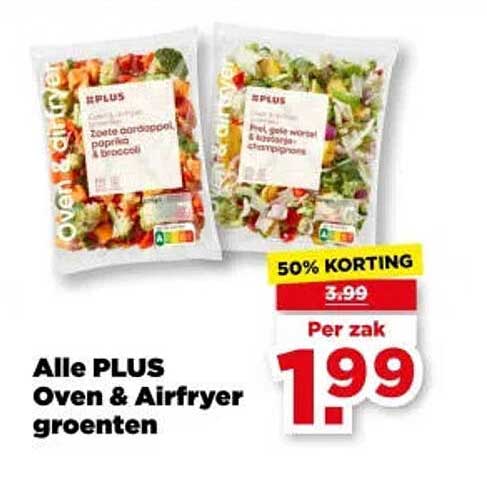 Alle PLUS Oven & Airfryer groenten 50% KORTING