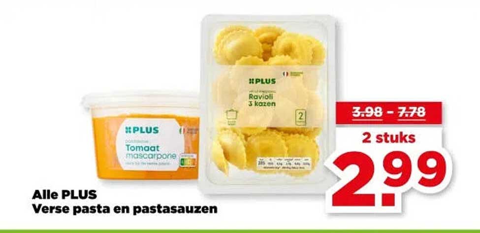 Alle PLUS Verse pasta en pastasauzen 2 stuks