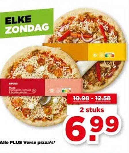Alle PLUS Verse pizza's*