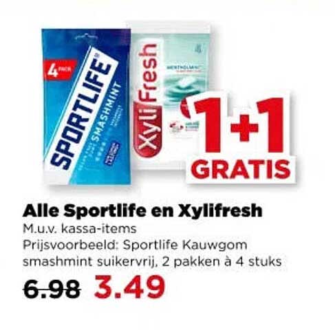 Alle Sportlife en Xylifresh 1+1 GRATIS