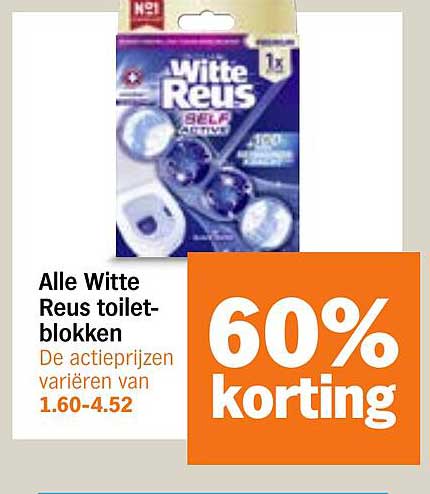 Alle Witte Reus toilet-blokken 60% korting