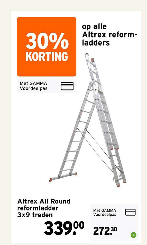 Altrex All Round reformladder 3x9 treden 30% korting op alle Altrex reformladders