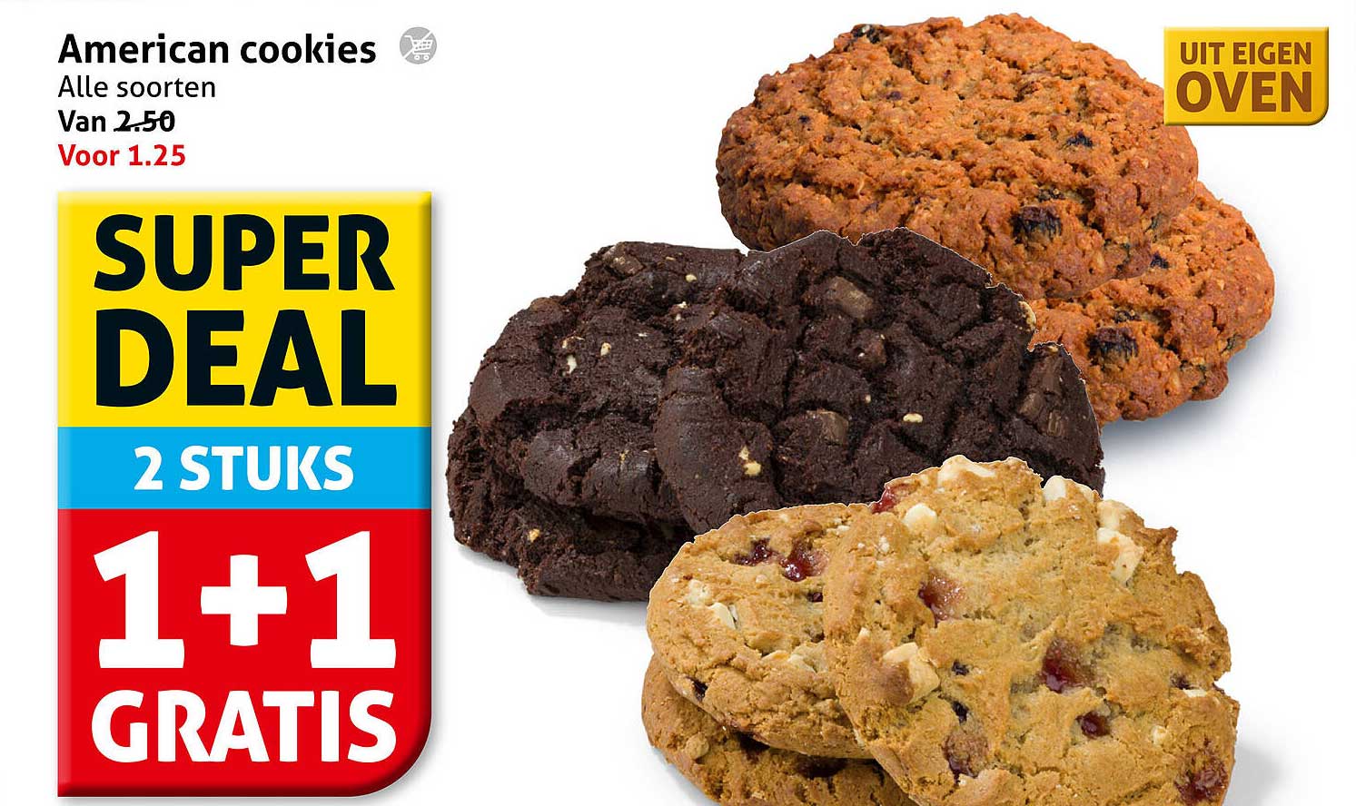 American cookies Alle soorten 1+1 GRATIS