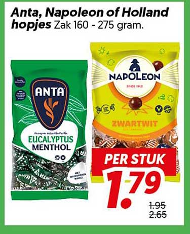 Anta. Napoleon of Holland hopjes Zak 160 - 275 gram.