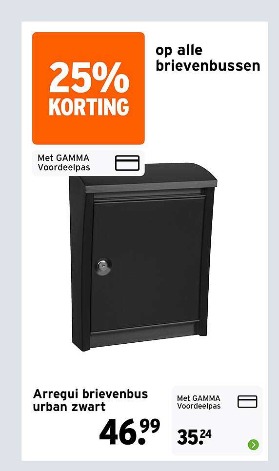 Arregui brievenbus urban zwart