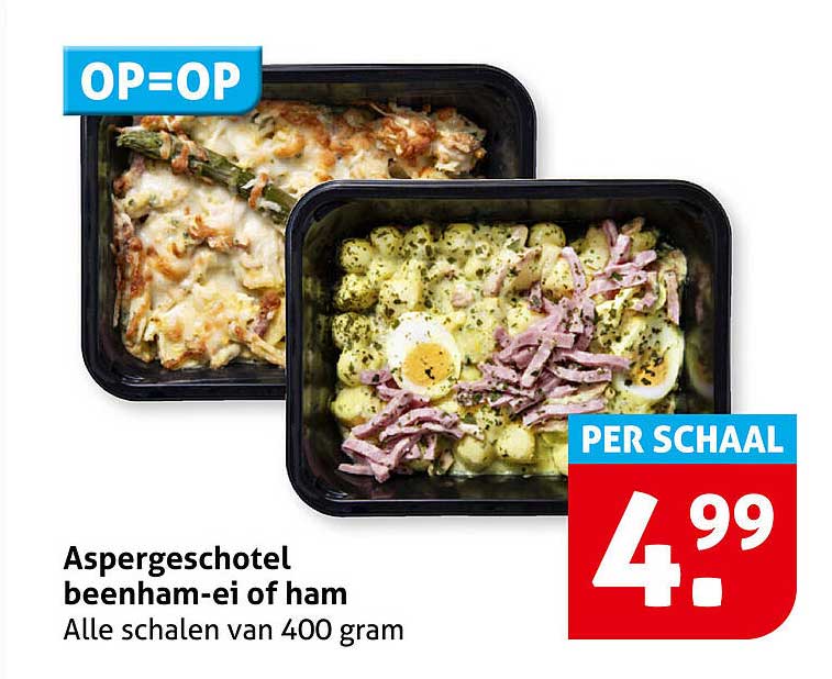 Aspergeschotel beenham-ei of ham