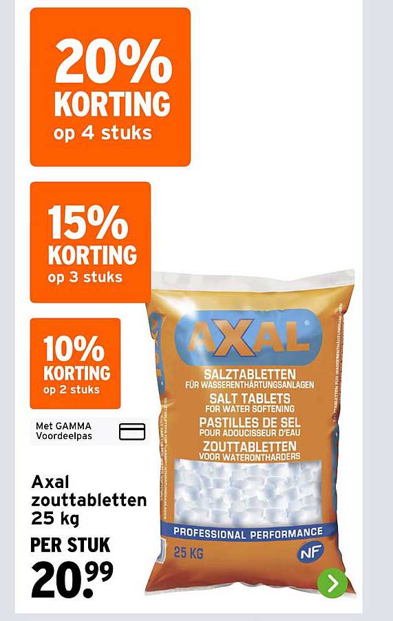 Axal zouttabletten 25 kg