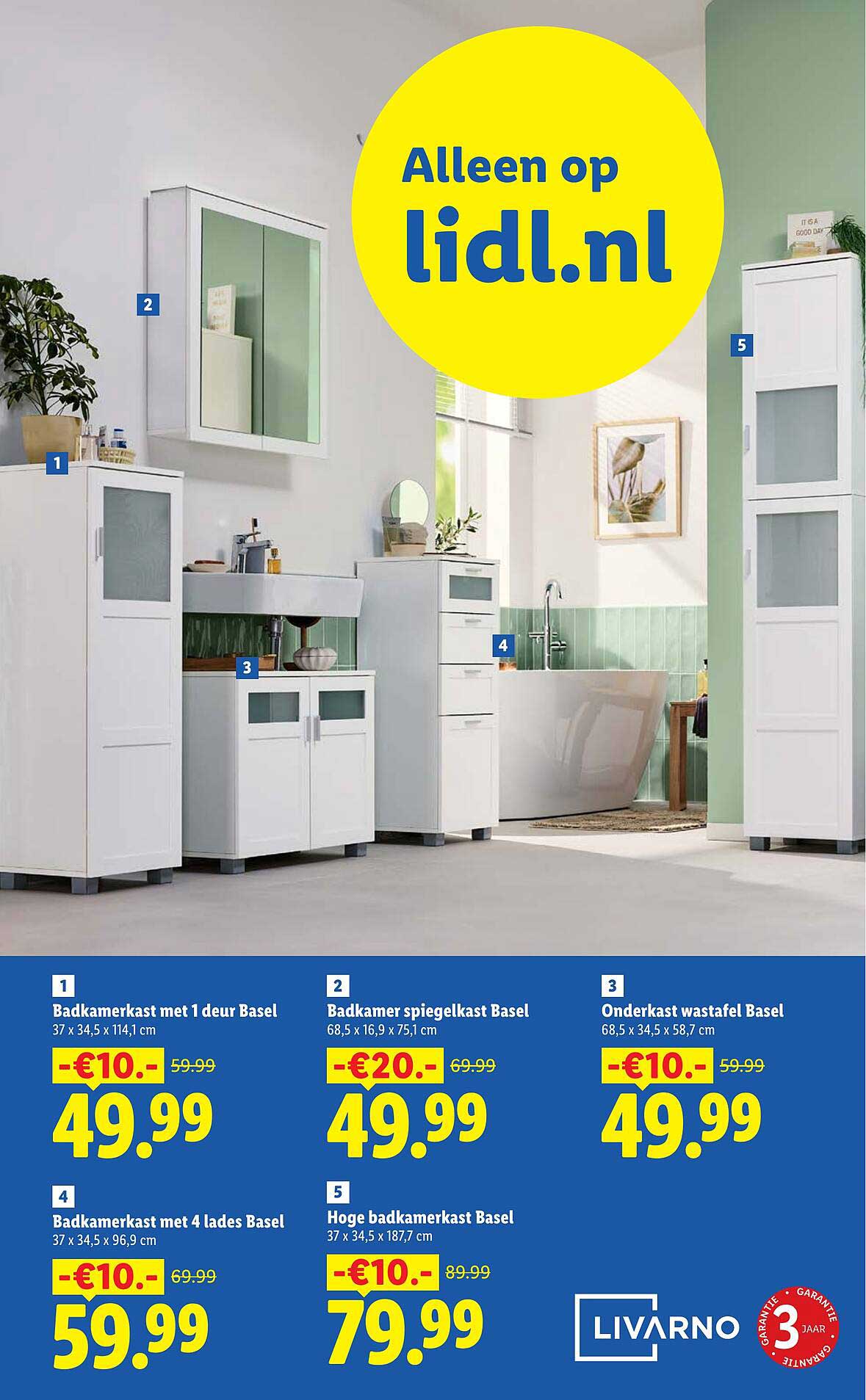 Badkamerkast met 1 deur Basel