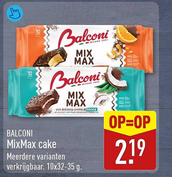 BALCONI MixMax cake Meerdere varianten verkrijgbaar, 10x32-35 g. OP=OP