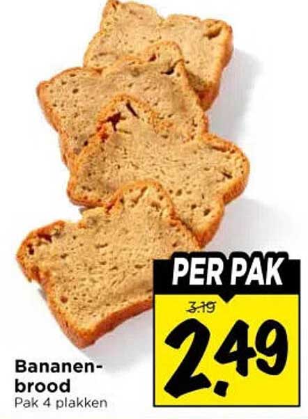 Bananenbrood Pak 4 plakken