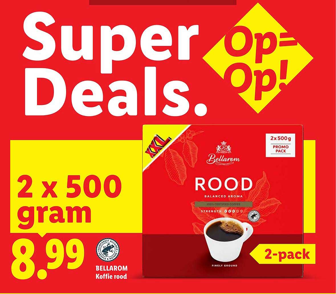 Bellarom Koffie rood 2 x 500 gram 2-pack