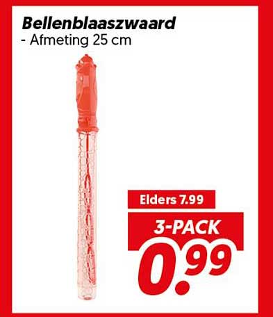 Bellenblaaszwaard - Afmeting 25 cm