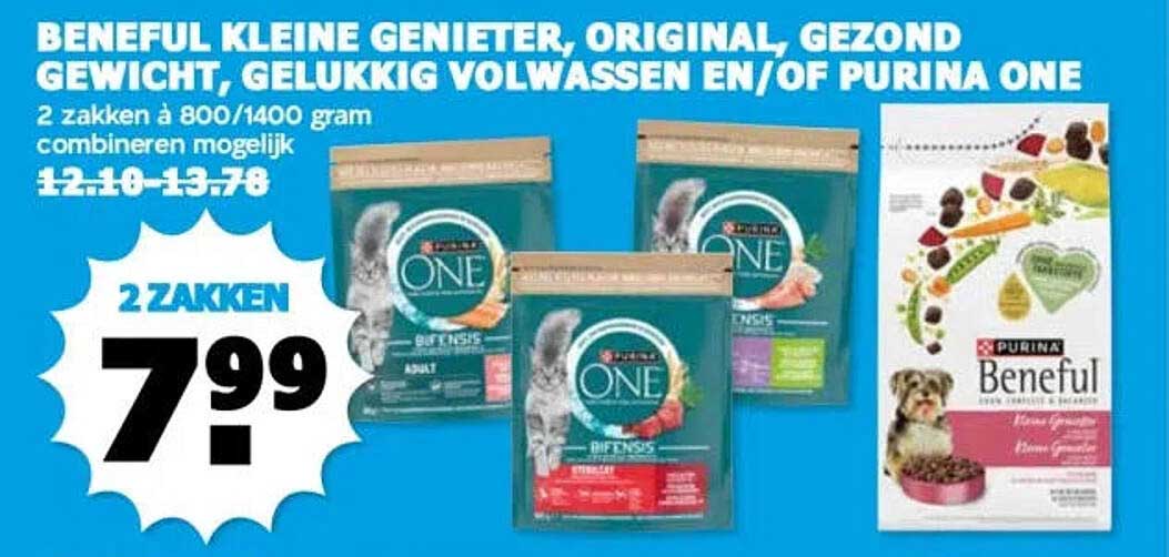 BENEFUL KLEINE GENIETER, ORIGINAL, GEZOND GEWICHT, GELUKKIG VOLWASSEN EN/OF PURINA ONE