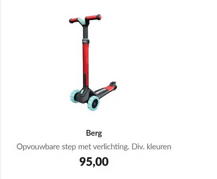 Berg Opvouwbare step met verlichting. Div. kleuren