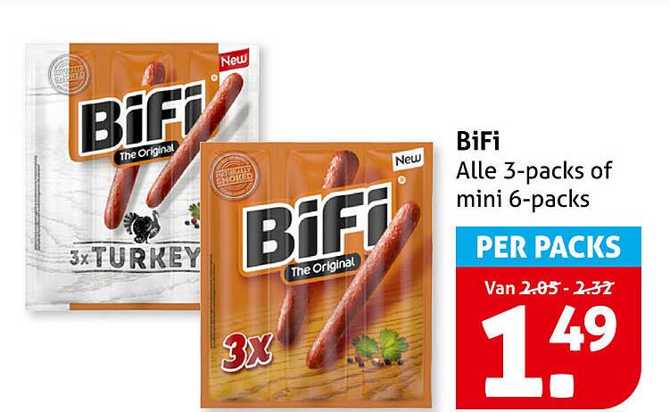 BiFi Alle 3-packs of mini 6-packs PER PACKS