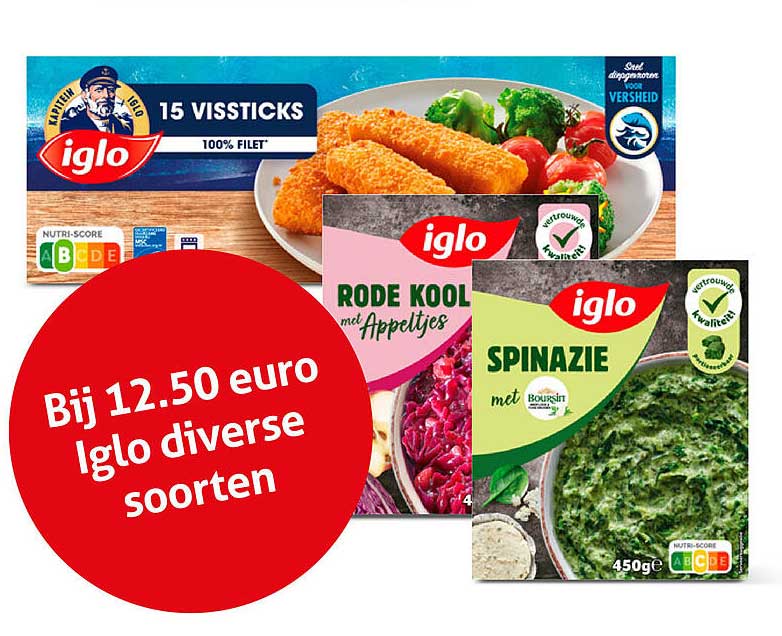 Bij 12.50 euro Iglo diverse soorten