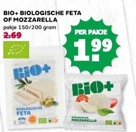 BIO+ BIOLOGISCHE FETA OF MOZZARELLA