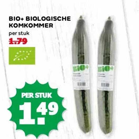 BIO+ BIOLOGISCHE KOMKOMMER per stuk