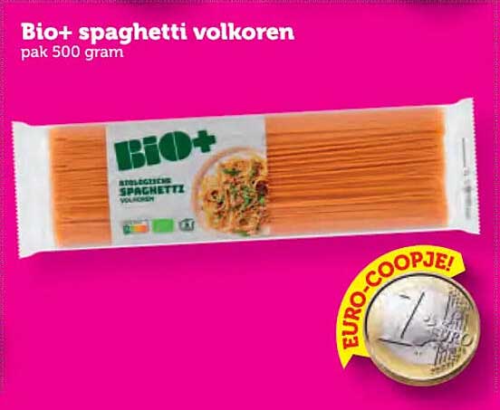 Bio+ spaghetti volkoren pak 500 gram