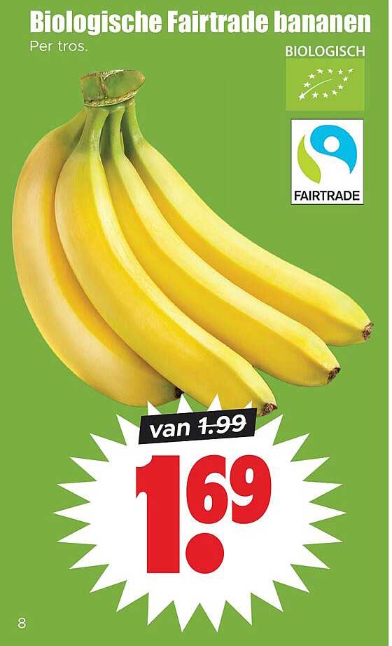 Biologische Fairtrade bananen