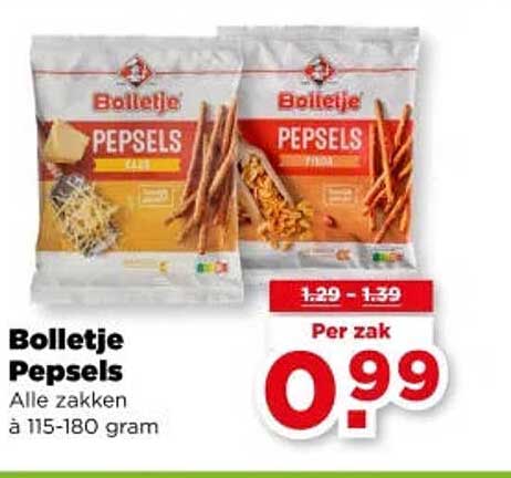 Bolletje Pepsels Alle zakken à 115-180 gram