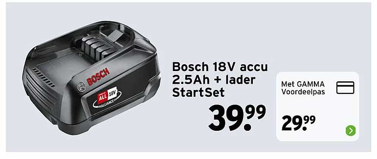 Bosch 18V accu 2.5Ah + lader StartSet