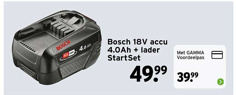 Bosch 18V accu 4.0Ah + lader StartSet