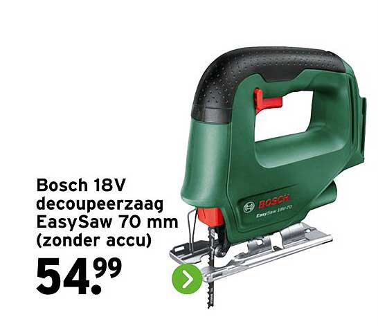 Bosch 18V decoupeerzaag EasySaw 70 mm (zonder accu)