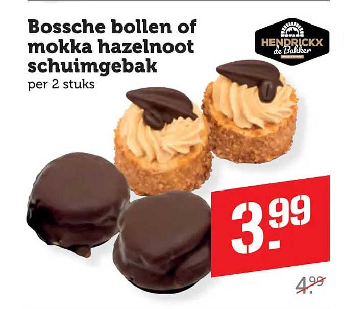Bossche bollen of mokka hazelnoot schuimgebak per 2 stuks