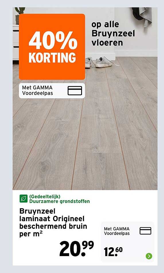 Bruynzeel laminaat Origineel beschermend bruin per m² 40% korting op alle Bruynzeel vloeren
