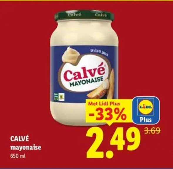 CALVÉ mayonaise 650 ml Met Lidl Plus -33%