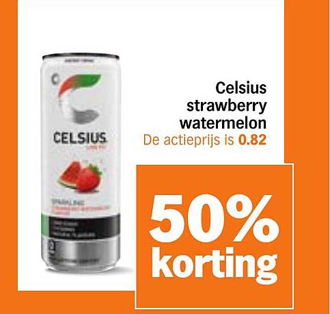 Celsius strawberry watermelon 50% korting
