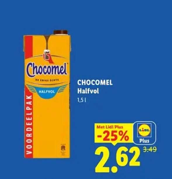 CHOCOMEL Halfvol 1,5 l Met Lidl Plus -25%