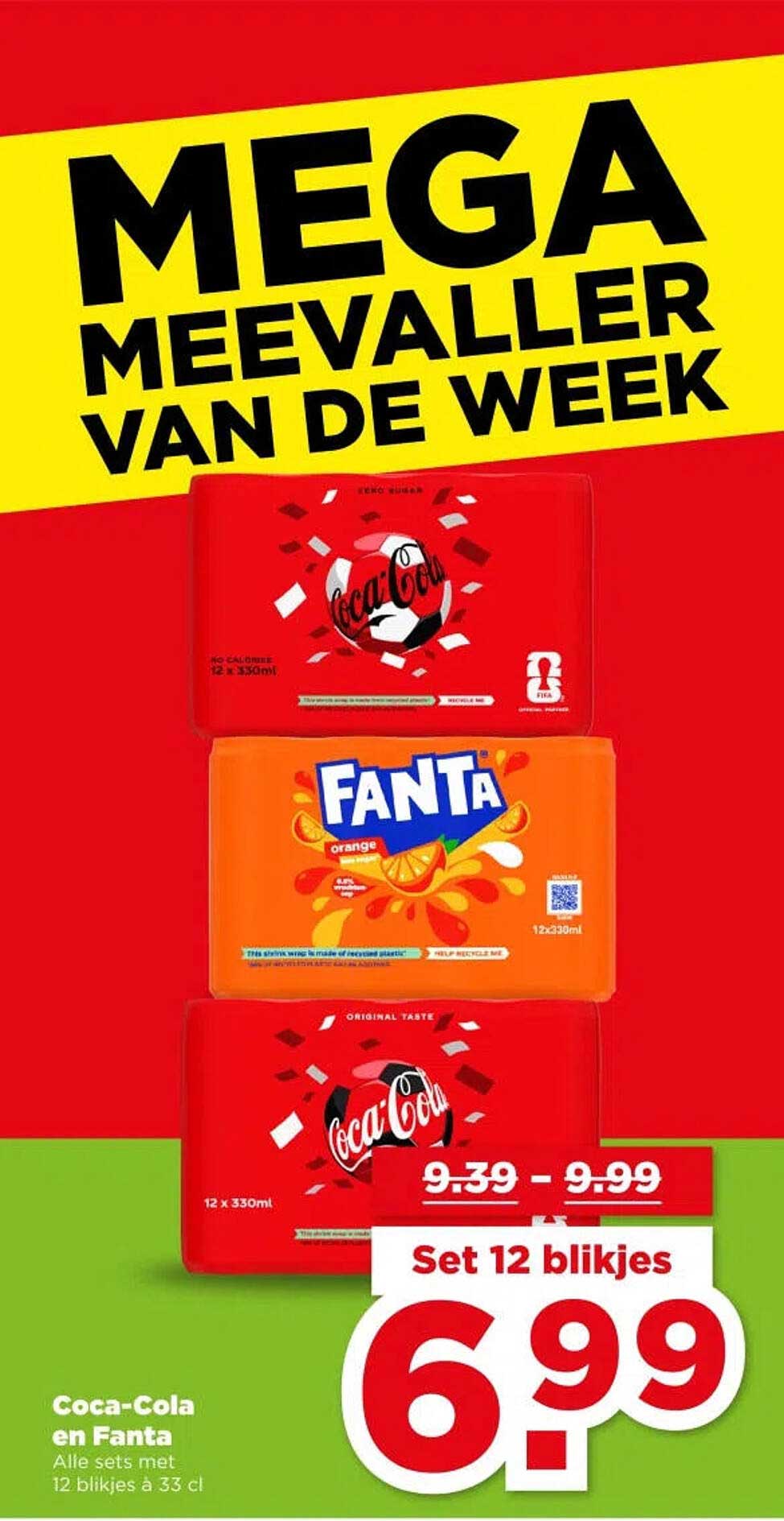 Coca-Cola en Fanta Set 12 blikjes