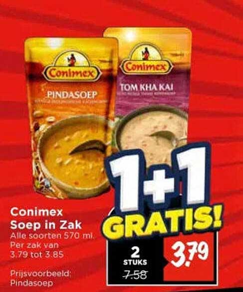 Conimex Soep in Zak 1+1 GRATIS!