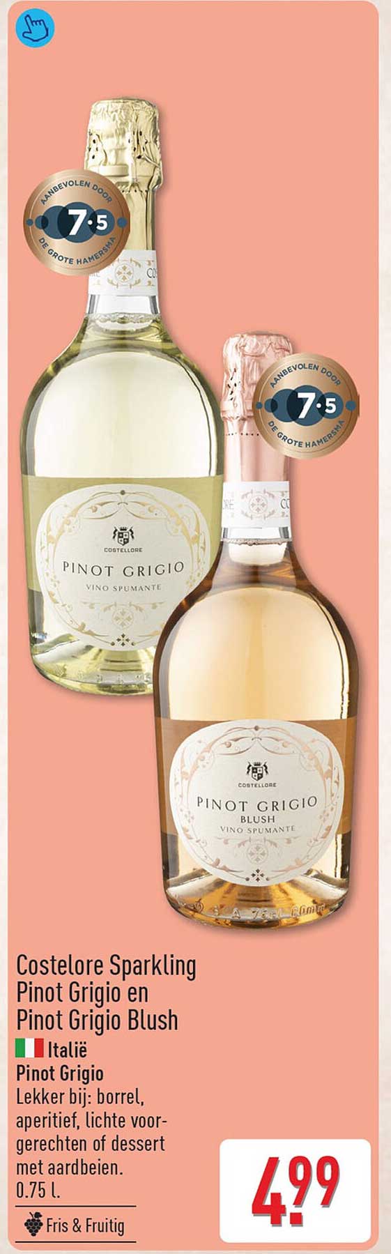 Costelore Sparkling Pinot Grigio en Pinot Grigio Blush