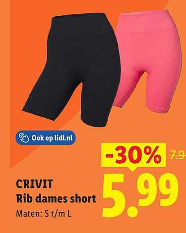 CRIVIT Rib dames short
