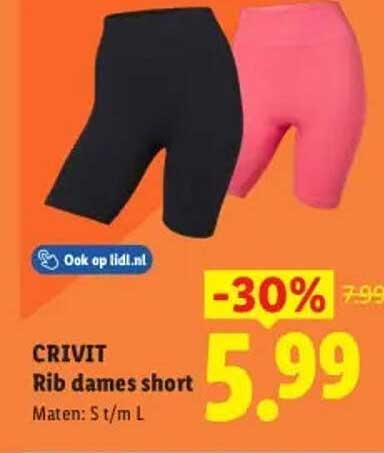 CRIVIT Rib dames short